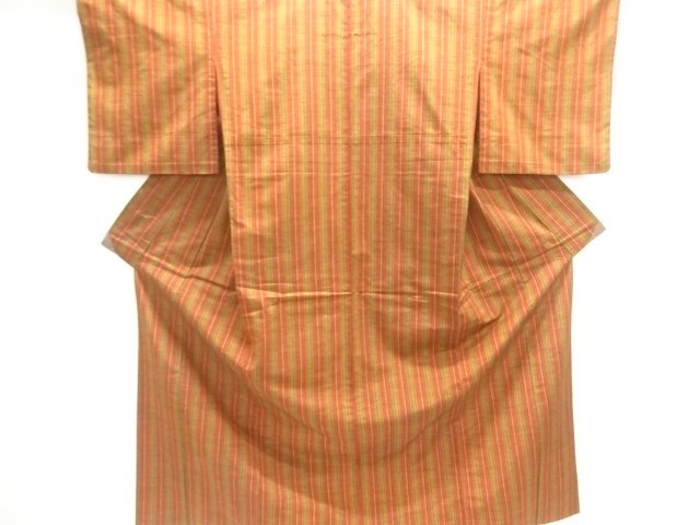 JAPANESE KIMONO / HITOE TSUMUGI / WOVEN STRIPE 
